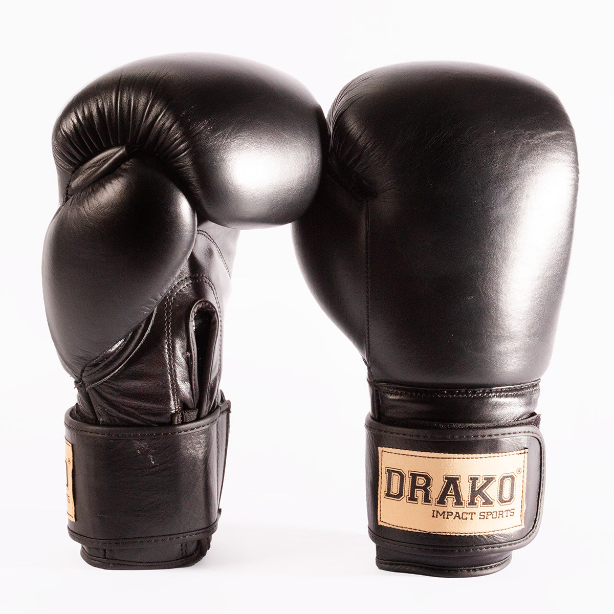 Classic Leather Black Boxing Gloves Drako