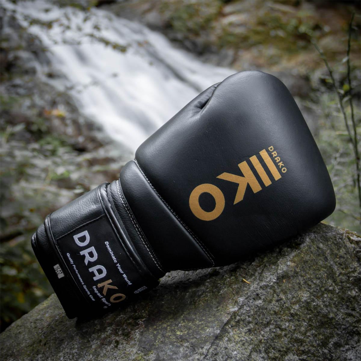 Elite Gold Boxing Gloves Drako