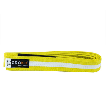 Drako Youth White Stripe BJJ Belts